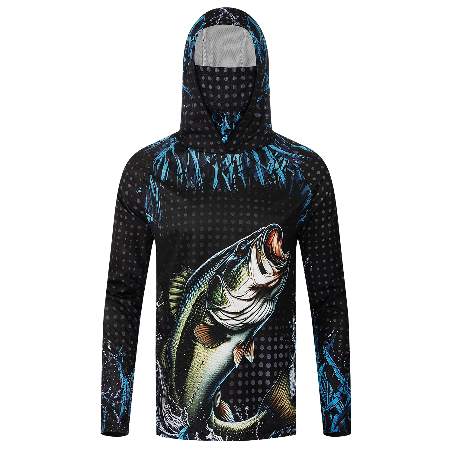 Men UPF50+ Fishing Hoodie with - Fishing Mask Sun Protection ulasan dan harga