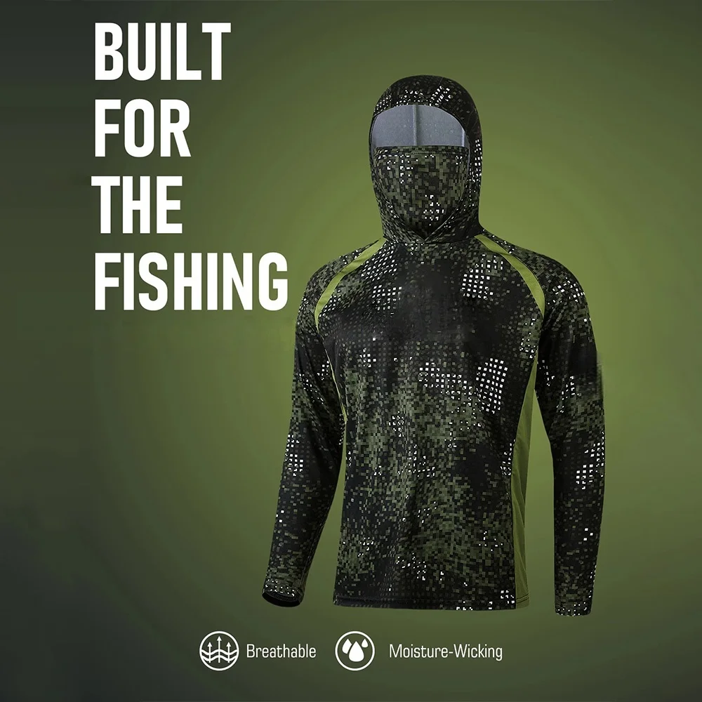 Fishing Apparel Men Hood Fishi - Fishing Shirt Uv Protection ulasan dan harga