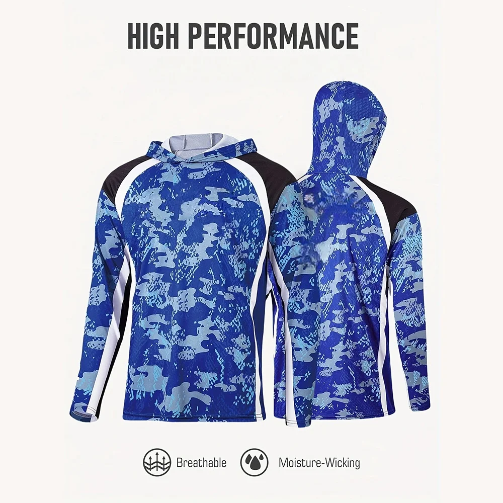 Fishing Apparel Men Hood Fishi - Fishing Shirt Uv Protection ulasan dan harga