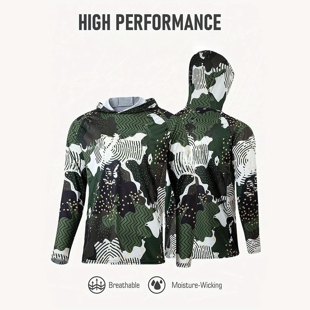 Fishing Apparel Men Hood Fishi - Fishing Shirt Uv Protection ulasan dan harga