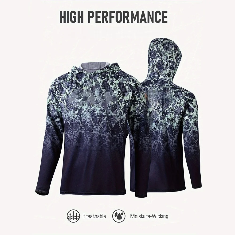 Fishing Apparel Men Hood Fishi - Fishing Shirt Uv Protection ulasan dan harga