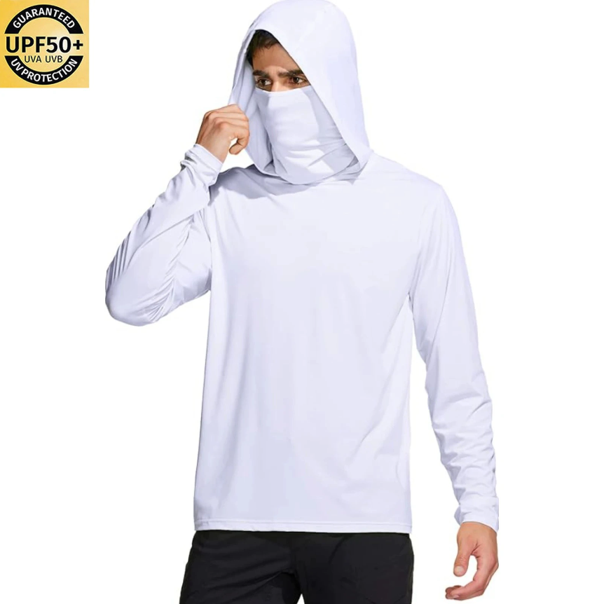 Men Solid Color Hooded Fishing - Fishing Shirt Uv Protection ulasan dan harga