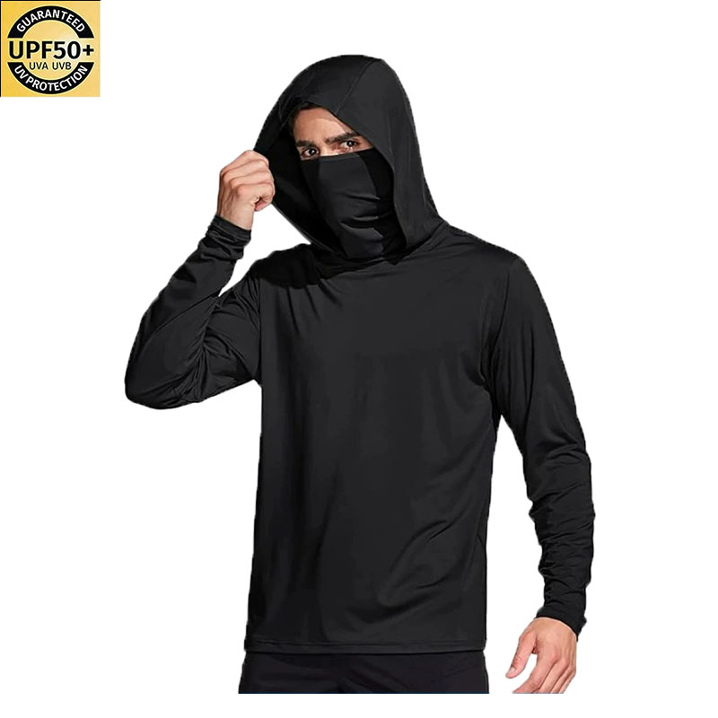 Men Solid Color Hooded Fishing - Fishing Shirt Uv Protection ulasan dan harga