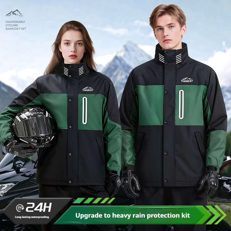 Adult Motorcycle Raincoat Full - Fishing Rain Suit ulasan dan harga