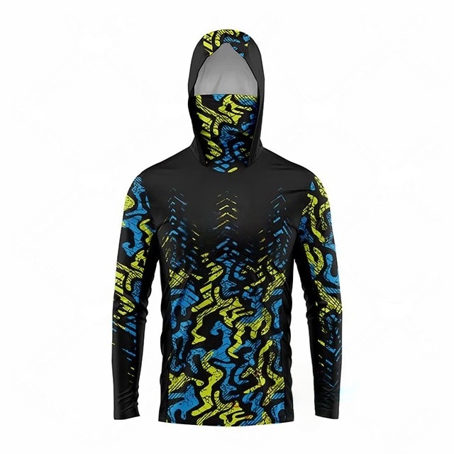 MALFC Fishing Apparel Men Hood - Fishing Shirt Uv Protection ulasan dan harga